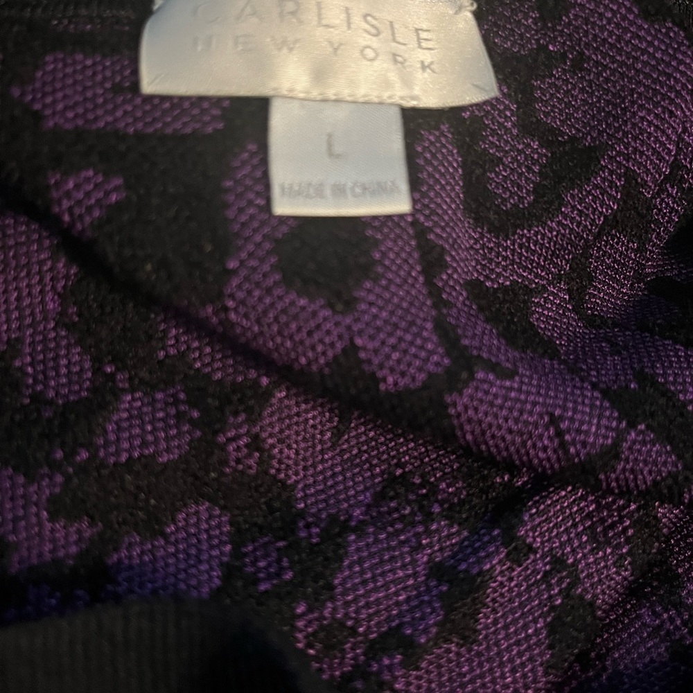 Carlisle, purple and‎ black animal, print skirt, new without tags, size large - Picture 3 of 5